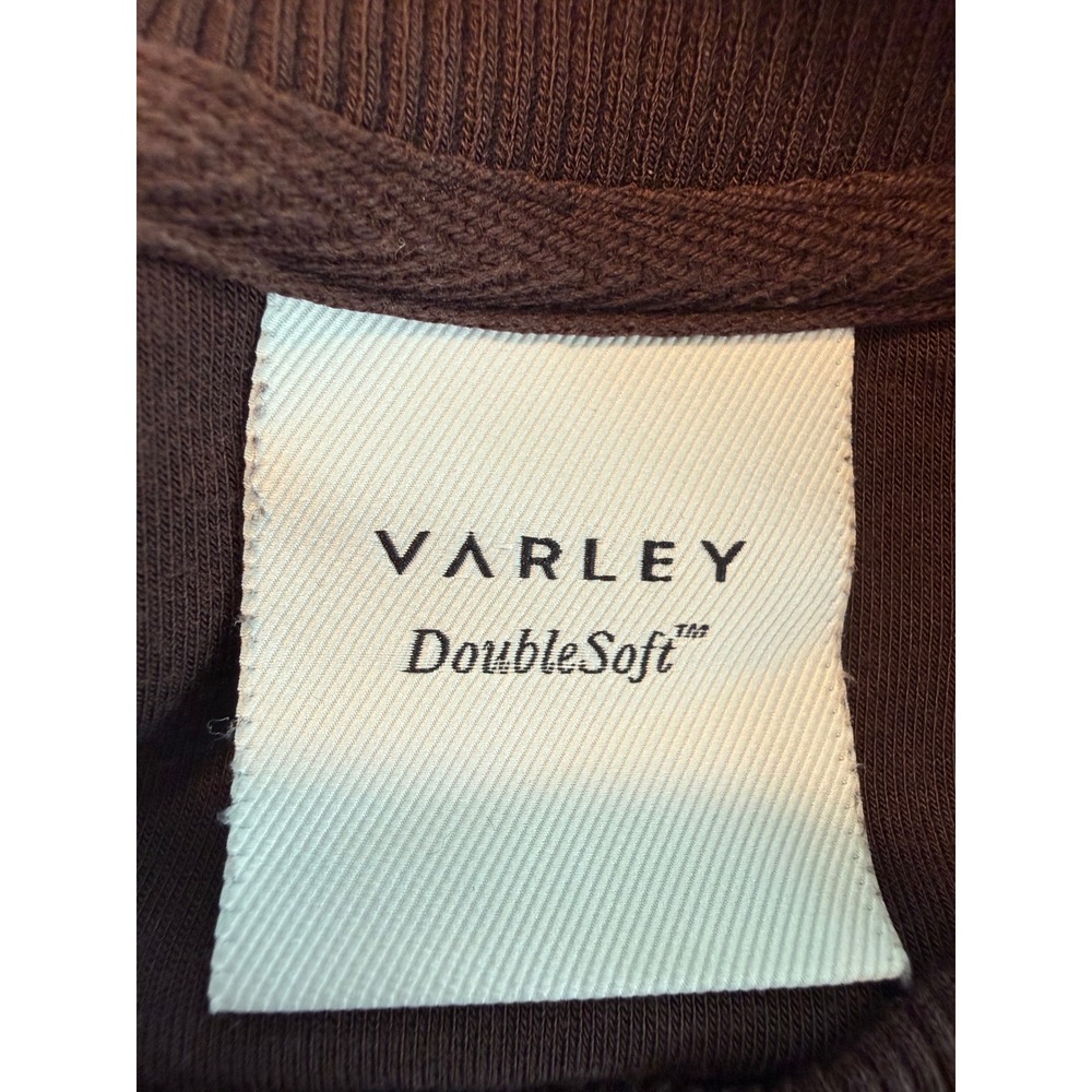 Varley Gabriella DoubleSoft Crewneck Sweatshirt Chocolate Brown XS Cozy - Picture 3 of 11